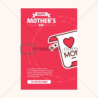happy mother's day sweet background,greeting card, Flat design. 