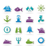 Marine, sea and nautical icons