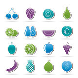 Different kind of fruit and  icons