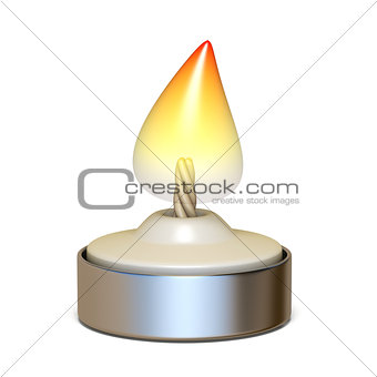 Burning candlelight 3D render illustration