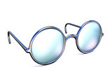 Retro silver glasses side view 3D