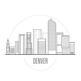 Denver city skyline - downtown cityscape, towers and landmarks i
