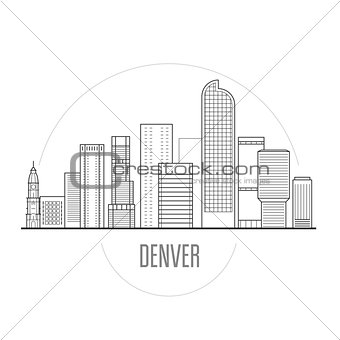 Denver city skyline - downtown cityscape, towers and landmarks i