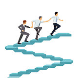 Successfully climb up together, teamwork illustration