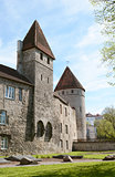 Round and square towers in Tallinn city wall