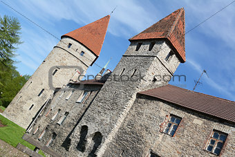 Medieval city fortifications around Tallinn Old Town, Estonia