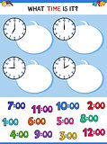 telling time clock face educational game