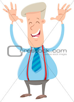 happy businessman cartoon character