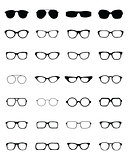 silhouettes of different eyeglasses