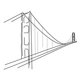 Symbolic sketch of Golden Gate in San francisco - bridge silhoue