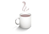 mug of hot coffee with shadow