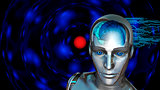 Artificial Intelligence - Robot woman with human brain