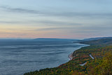 Cabot Trail scenic view at dawn