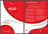 Red Flyer Template with White Abstract Shapes