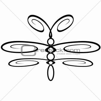image of the ornamental dragonfly, isolated on white background