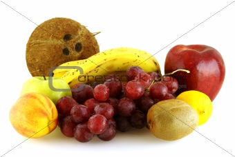 various of fresh ripe fruits