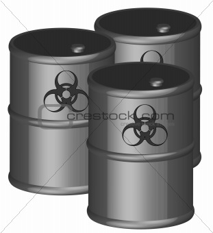 barrels with biohazard contents