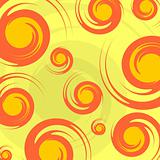 Orange Spiral square pattern