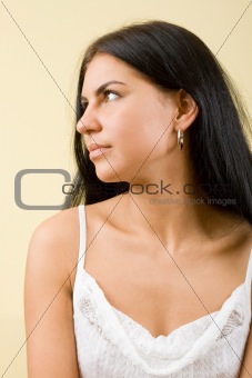 black hair young woman portrait