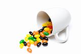 jellybeans in cup isolated