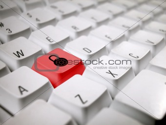 White Keyboard with Red Key