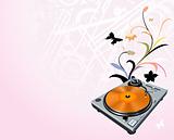 turntable and flowers