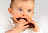 baby with chocolate