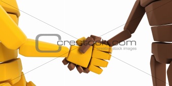 two symbolic hand make an agreement