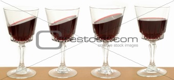Line of wineglasses