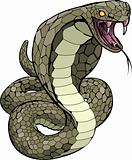 Cobra snake about to strike illustration