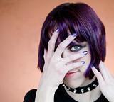 Alternative Young Woman with Purple Hair