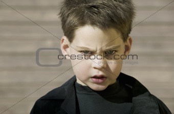 Close Up of a Boy with Attitude