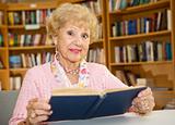 Senior Woman in Library
