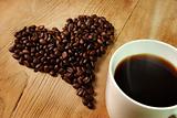Fresh Coffee beans Heart
