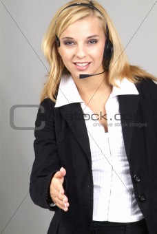woman with headset