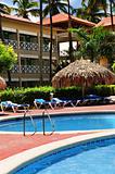 Swimming pool hotel at tropical resort