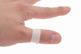bandaid on thumb - pure white