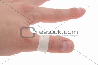 bandaid on thumb - pure white