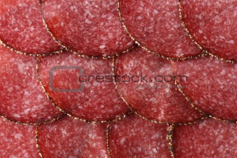 german pepper salami sausage sliced background