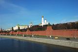 General view at Moscow Kremlin and Moskva river, Russia