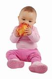 baby with apple