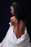 attractive young African girl with naked back