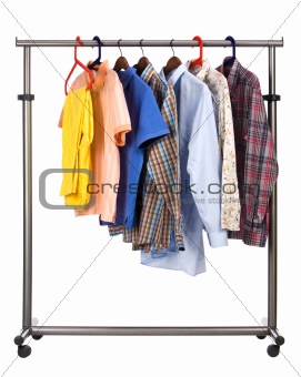 The men's wear hangs on a hanger
