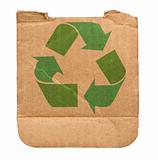 cardboard with recycle symbol