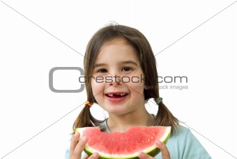 girl eating Watermelon