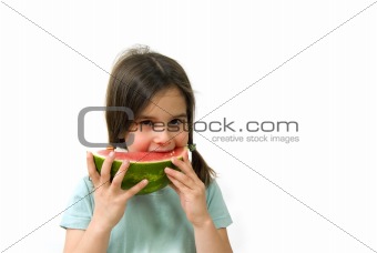 girl eating Watermelon