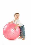 Boy with a fitness ball
