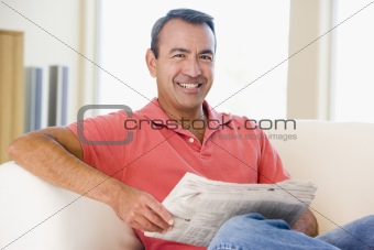 Middle-aged man relaxing at home