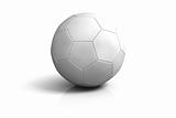 White soccer ball on white blackground