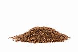 A nice pile of some flax-seed isolated on white background